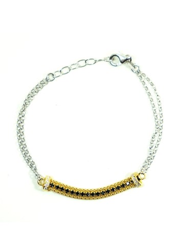 Bracciale in Argento 925 e Zirconi Neri
