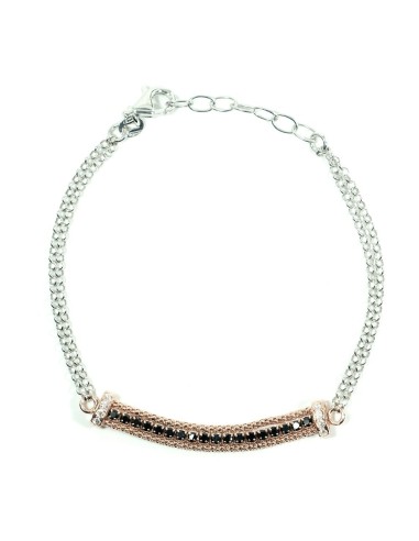 Bracciale in Argento 925 e Zirconi Neri