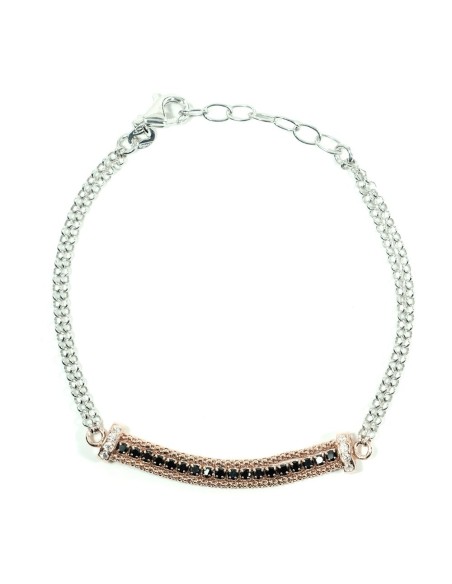 Bracciale in Argento 925 e Zirconi Neri