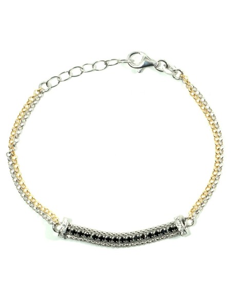 Bracciale in Argento 925 e Zirconi Neri