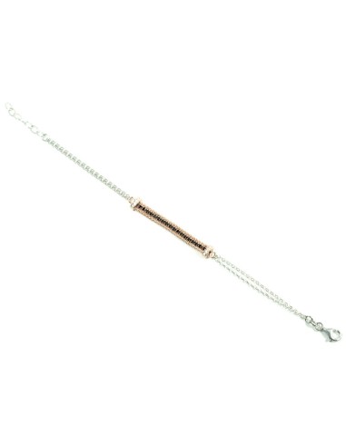 Bracciale in Argento 925 e Zirconi Neri