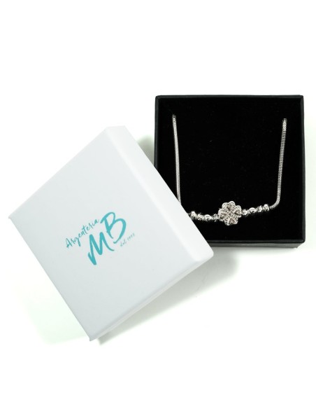 925 Sterling Silver Snake Bracelet with Shamrock 