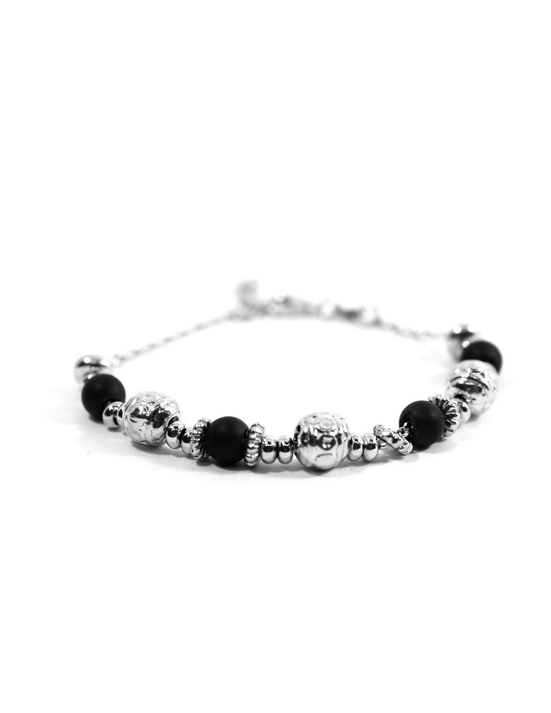 Bracciale Tennis In Argento 925 Rodiato Made In Italy, Pietre Bianche E Nere Luminose AA+, Spessore 3 Mm, 4 Griffe, Lunghezza 18 O 20 Cm