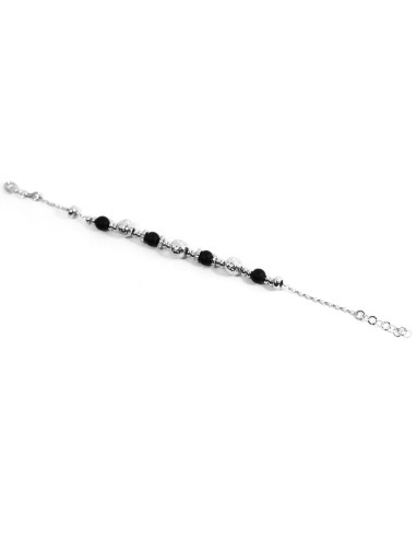 925 Sterling Silver Thai Bracelet With Black...