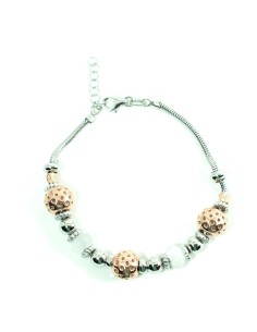 Bracciale Snake in Argento 925 Charms Ramati e Pietre... 2