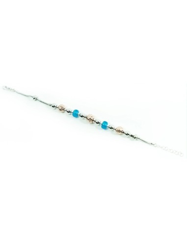925 Sterling Silver Bracelet With Copper Charms...
