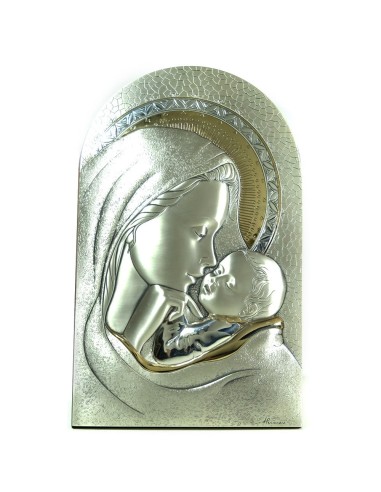Quadro Sacro Matenità in Argento Massiccio 925 