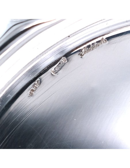 Amphore aus 800er Silber mit Ziselierter Muschelplatte von Siddiolo Argenti