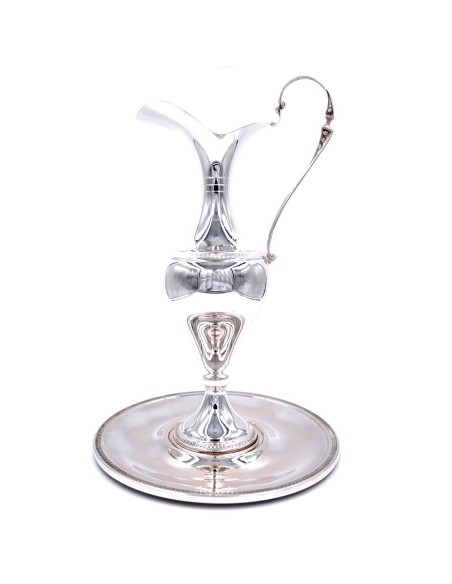 Amphore aus 800er Silber mit Teller im Empire-Stil