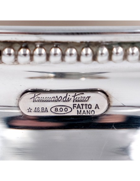 Scatola Ovale in Argento 800 con Fine Bordino