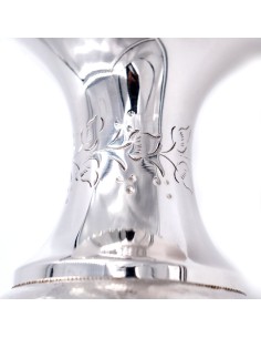 Vaso in Argento 800 Cesellato Foglie  2