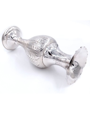 Vase aus 800er Silber mit Ziselierten Blättern