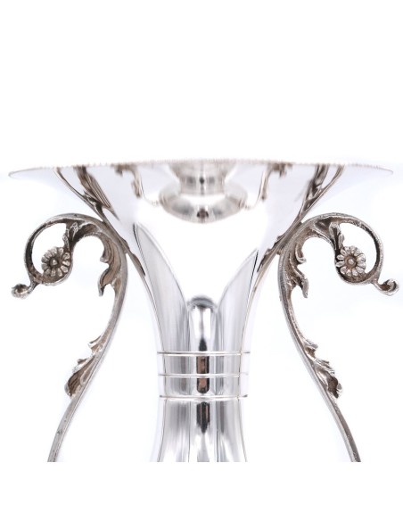 Vase aus 800er Silber mit Ziseliertem Empire-Dekor und Henkeln