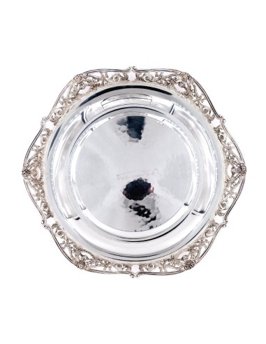 800 Sterling Silver glossy dish with lions edge