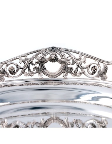 800 Sterling Silver glossy dish with lions edge