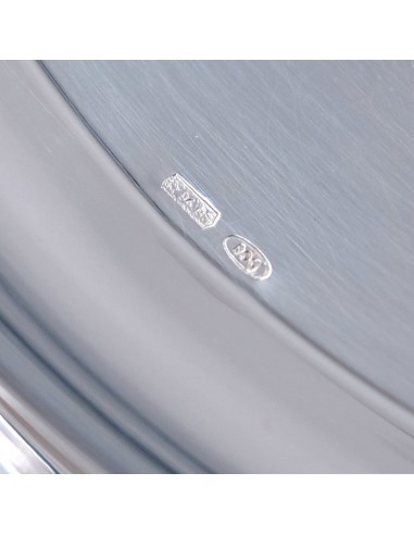 800 Sterling Silver glossy dish with lions edge