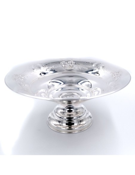 Alzata in Argento 800 Lucida con Fine Decoro Fiori