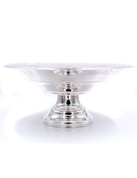 Alzata in Argento 800 Lucida con Fine Decoro Fiori