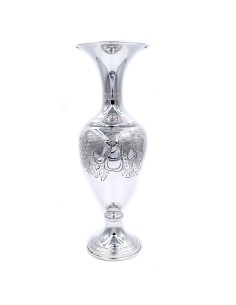 Vase aus 800er Silber mit Ziseliertem Obst
