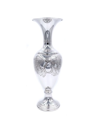 Vase aus 800er Silber mit Ziseliertem Obst