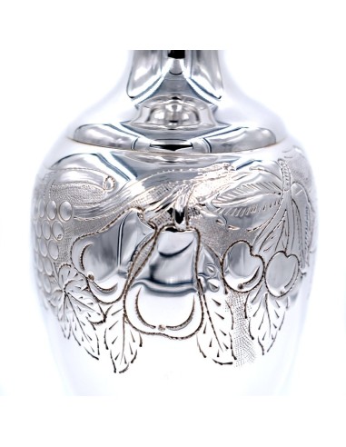 Vase aus 800er Silber mit Ziseliertem Obst