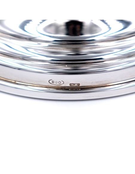 Vase aus 800er Silber mit Ziseliertem Obst