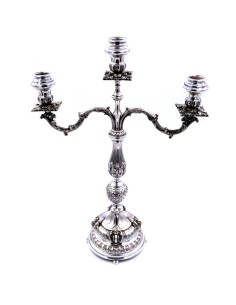 Dreiflammiger Barock-Kandelaber aus 800er Silber 2
