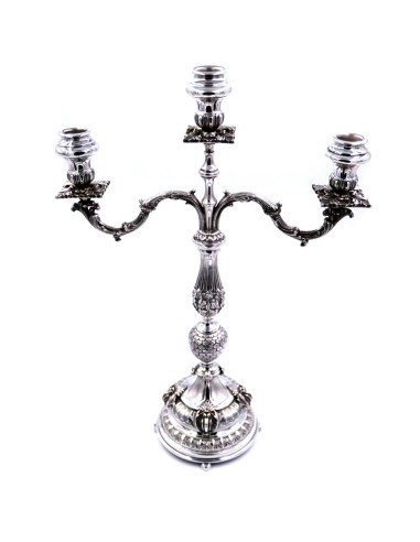 Candelabro Tre Fiamme in Argento 800 Barocco