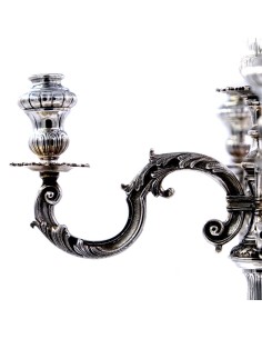 800 Sterling Silver Five Armed Baroque Candelabra  2
