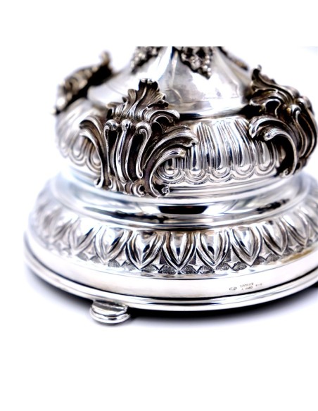 Barocker Fünfstöckiger Kandelaber aus 800er Silber