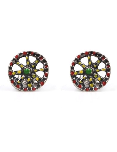 Orecchini Ruota Carretto Siciliano in Argento...