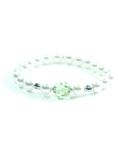 White Pearls Bracelet with Dice 925 Sterling Silver  and Swarovski by Damiano Argenti