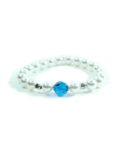 Bracciale Elastico Perle con Dadini in Argento...