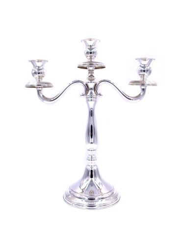 Candelabro Tre Fiamme in Argento 800 Lucido Stile Impero