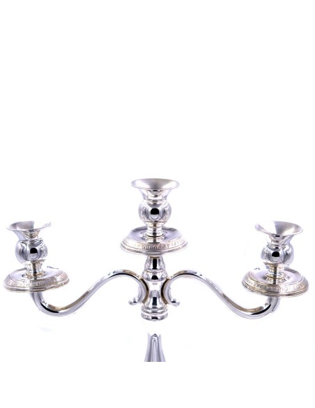 Dreiflammiger Kandelaber Poliertem 800er Silber Empire-Stil