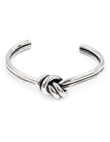Bracciale Rigido Doppio Nodo in Argento 925 