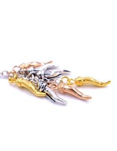 Solid Silver Lucky Horns Keyring  2