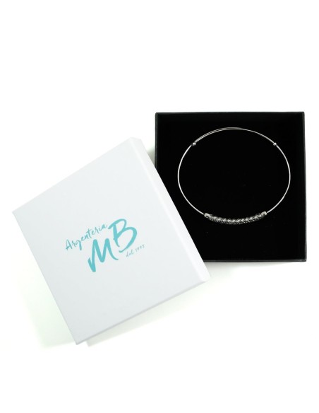 Bracciale in Argento 925 Rigido Maglia Intrecciata o Rigata 