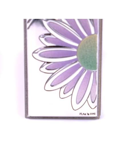 Wooden Trinket with Silver Daisies 
