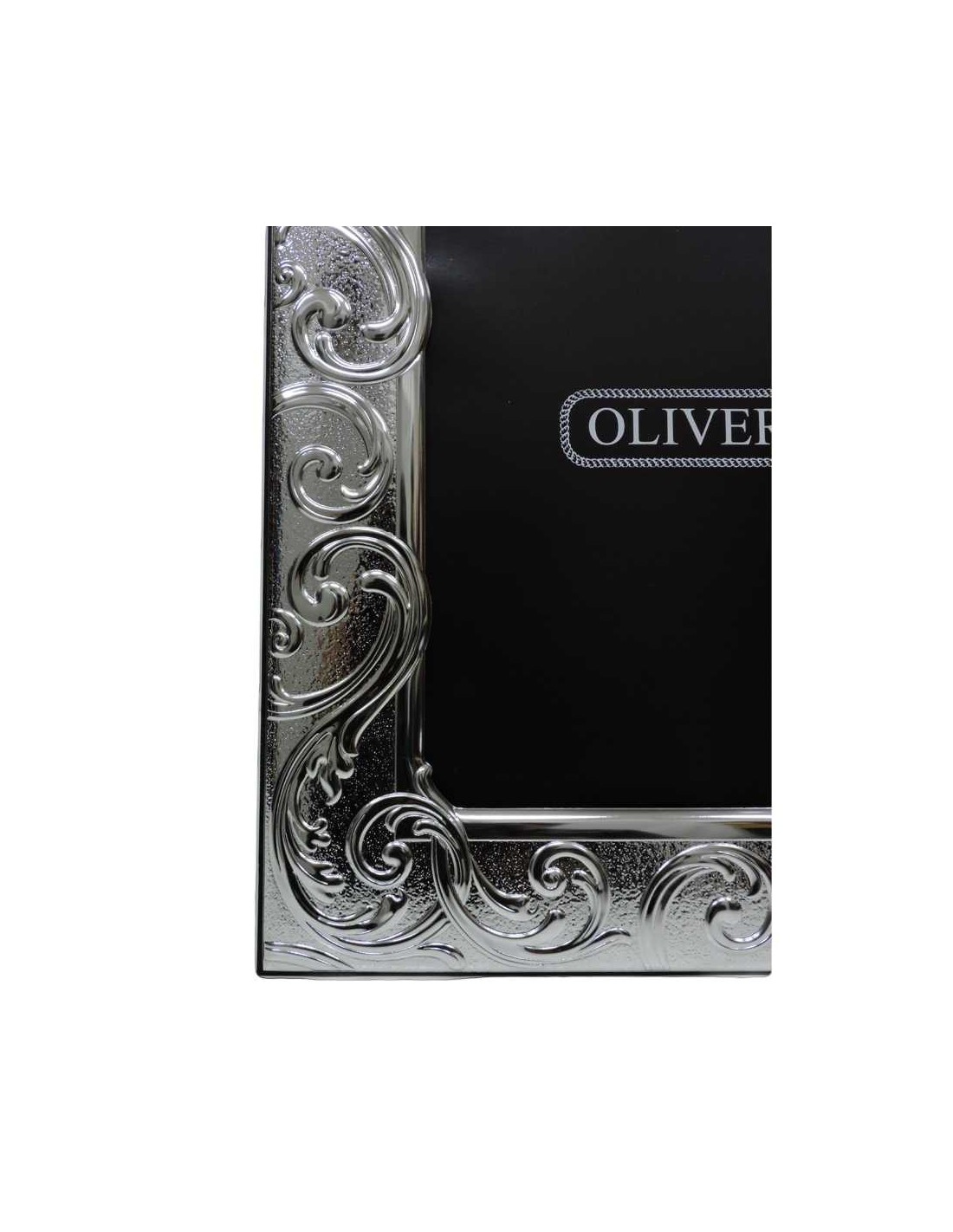 Cornice Portafoto Rafael By Andre 13x18 Cm In Argento Lucido, Fascia 2,5 Cm, Retro Legno Ciliegio, Prodotto Artigianale Made In Italy