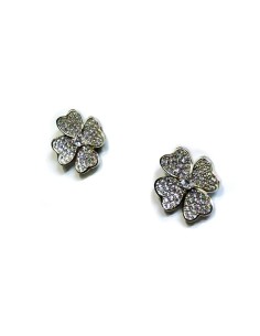 Orecchini Fiore in Argento 925 Con Zirconi Bianchi By Taitù 2
