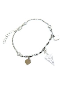 Bracciale in Argento 925 Rodiato con Ombrellino e Cuoricini 2