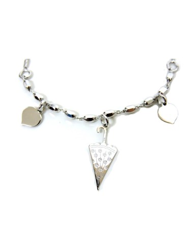 Bracciale in Argento 925 Rodiato con Ombrellino...