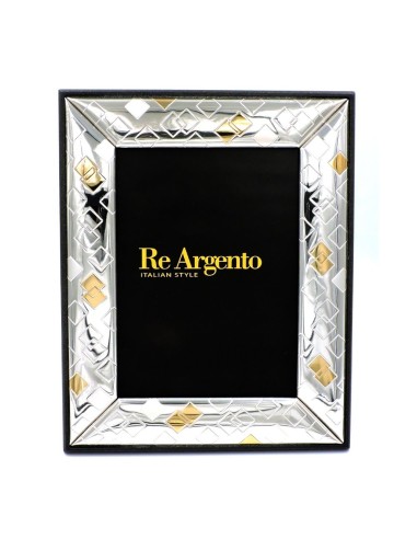 Silver Picture Frame Glossy Rhombus Silver and Gold cm 13x18