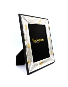Cornice Portafoto Lucida Rombi Argento e Oro cm 13x18 in... 2