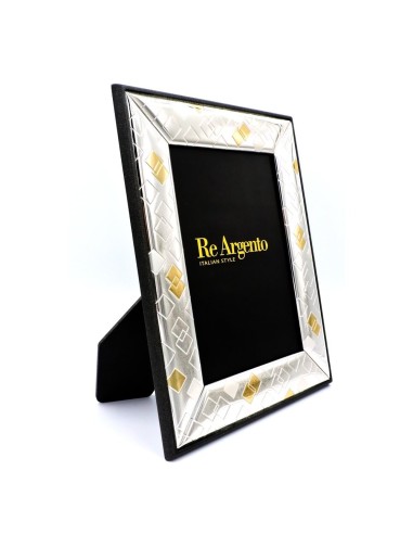 Cornice Portafoto Lucida Rombi Argento e Oro cm...