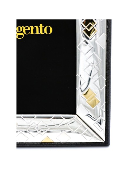 Cornice Portafoto Lucida Rombi Argento e Oro cm 13x18 in Argento 