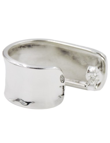 Orecchini Fascia Curva in Argento Martellato