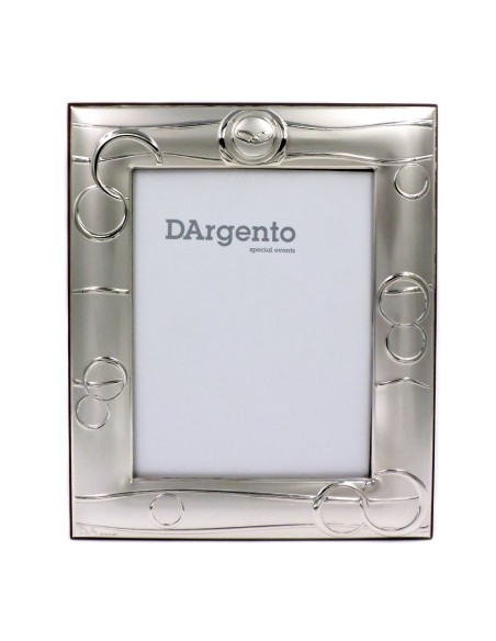 Cornice Portafoto Nozze Anelli con Fedi cm 13x18 in Argento 