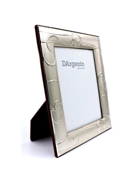 Silver Picture Frame Satin with Wedding Rings cm 13x18